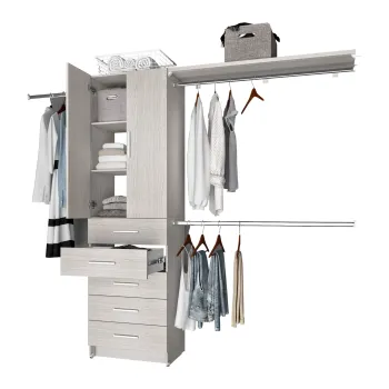 Clóset 5 Cajones con Puertas y Maletero Blanco nórdico