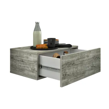 Repisa Cajón con USB Gris Claro