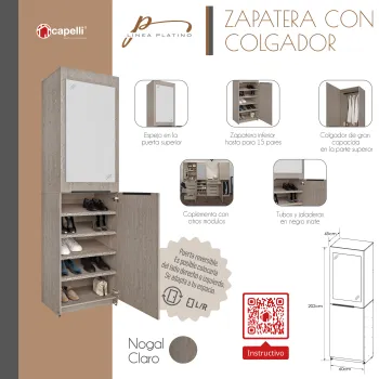 Zapatera con Colgador PLATINO thumbnail 7