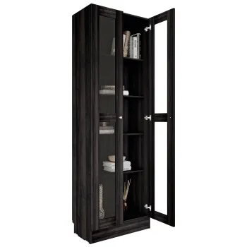 Estante Multiusos con Puertas de Acrílico Espresso