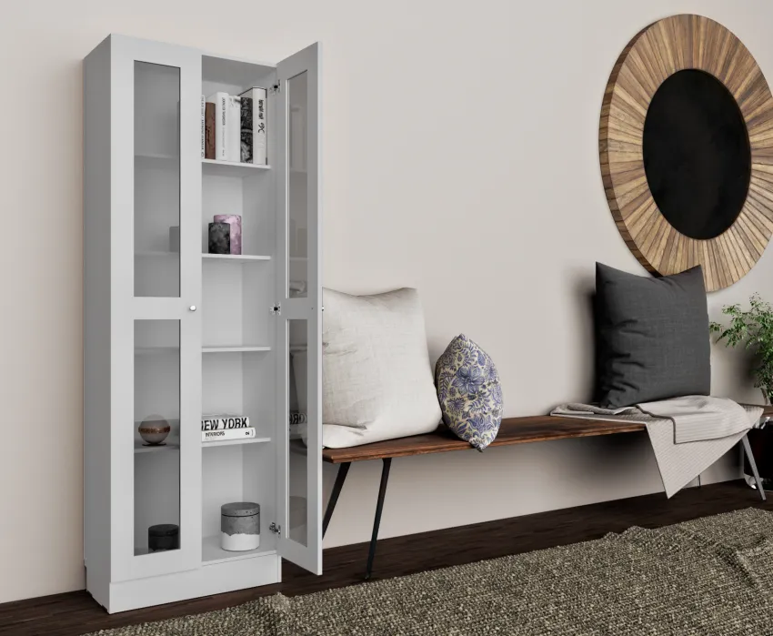 Estante Multiusos con Puertas de Acrílico