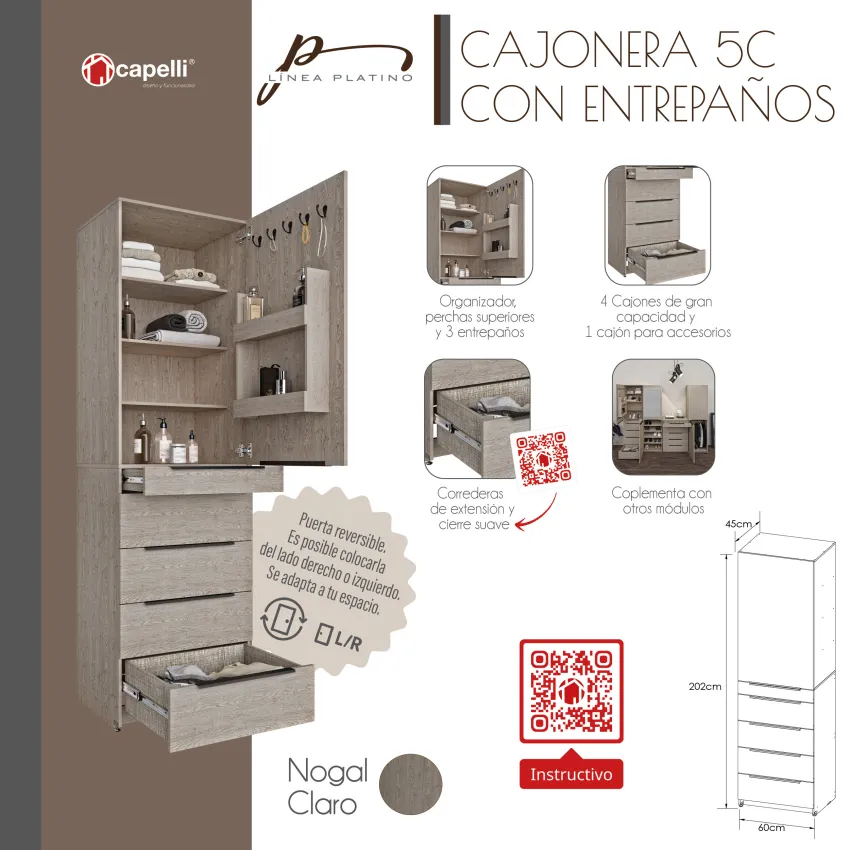 Cajonera 5C PLATINO